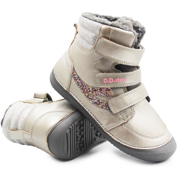 Dziewczęce Buty Zimowe Ocieplane Barefoot Młodzieżowe Zimowe DD STEP W063-4274CL