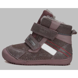 Zimowe Buty Dla Dziewczynki Brokatowe Barefoot DD STEP W063-42254C