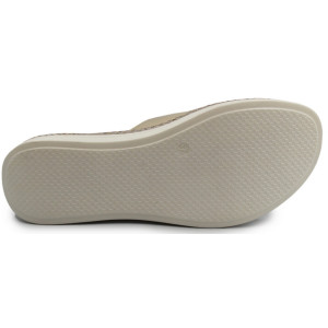 Klapki dla kobiet do pracy skórzane Helios 122 złoty