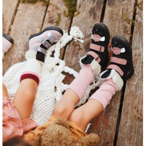 Buty Na Zimę Dla Dziewczynki Kozaczki Mido 22-07 Różowe z Membraną Te-Por