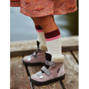 Buty Na Zimę Dla Dziewczynki Kozaczki Mido 22-07 Różowe z Membraną Te-Por