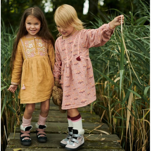 Buty Na Zimę Dla Dziewczynki Kozaczki Mido 22-07 Różowe z Membraną Te-Por