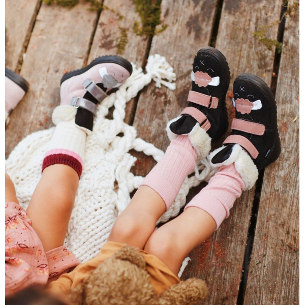 Buty Na Zimę Dla Dziewczynki Kozaczki Mido 22-07 Różowe z Membraną Te-Por