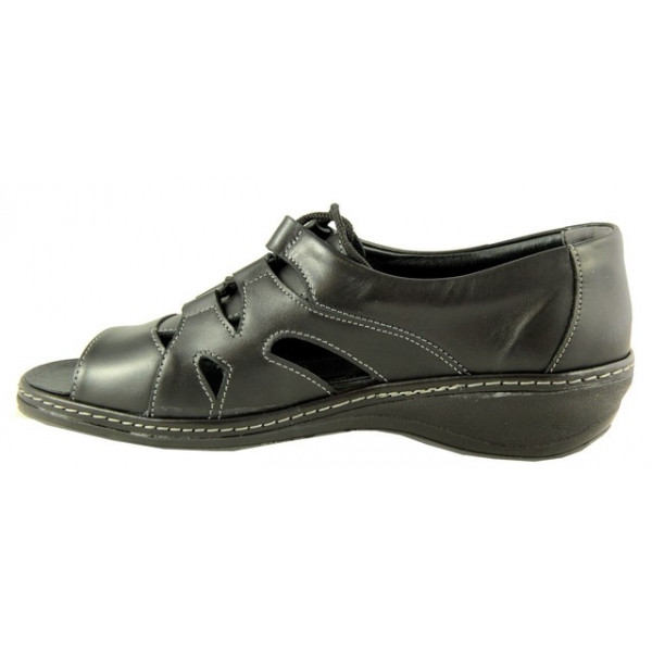 Sandały sznurowane damskie na lato czarne Comfortabel 710941-1