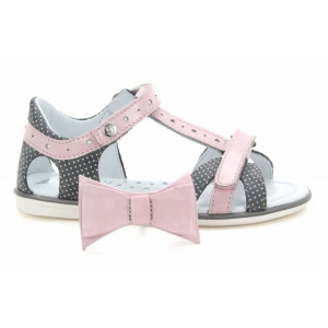 Dziewczęce sandały z kokardką na lato Bartek w-16182/1g7